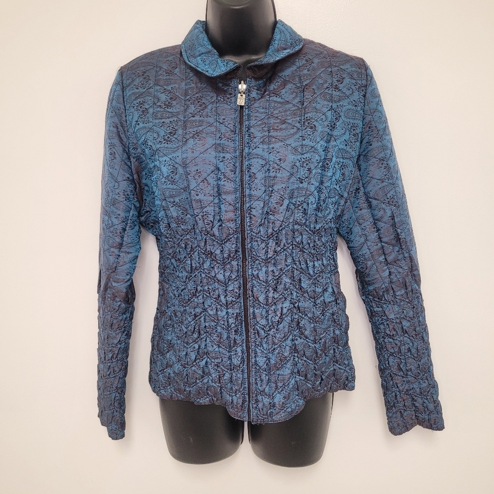 UBU Artsy Art to Wear Reversible Quilted Iridescent Jacket sz S 202L
